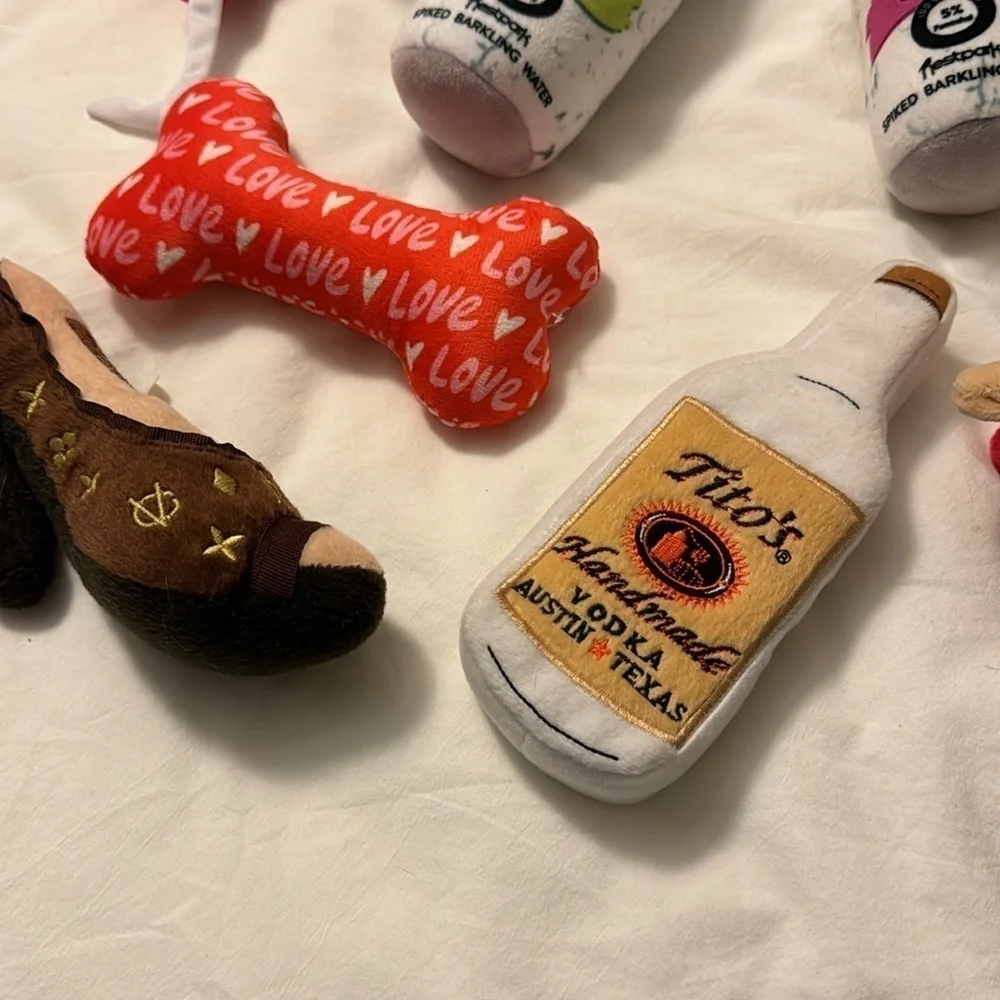Lot of designer dog toys (9) new